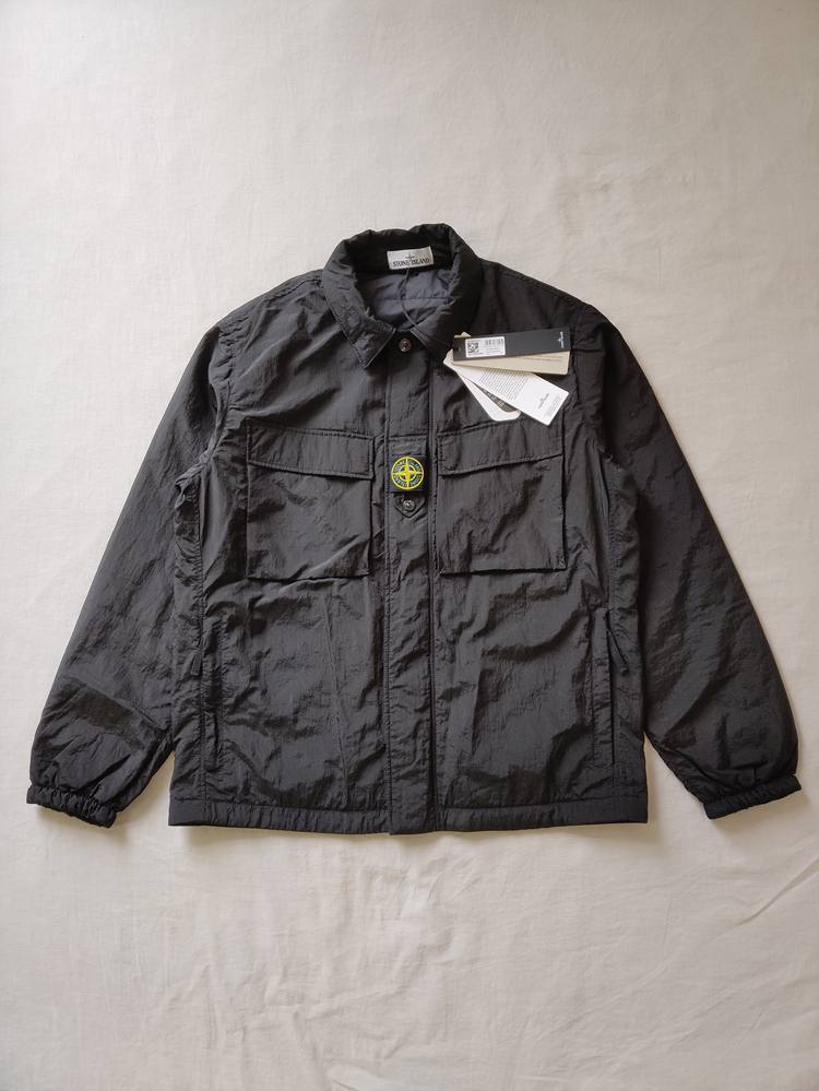 Stone Island Green Nylon Metal Chest Badge Overshirt