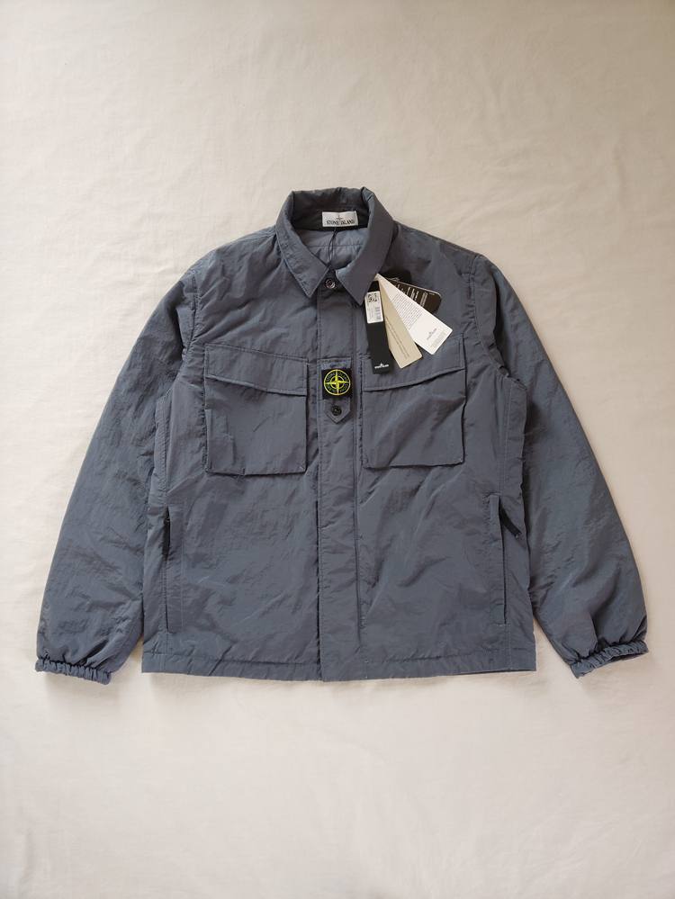 Stone Island Green Nylon Metal Chest Badge Overshirt