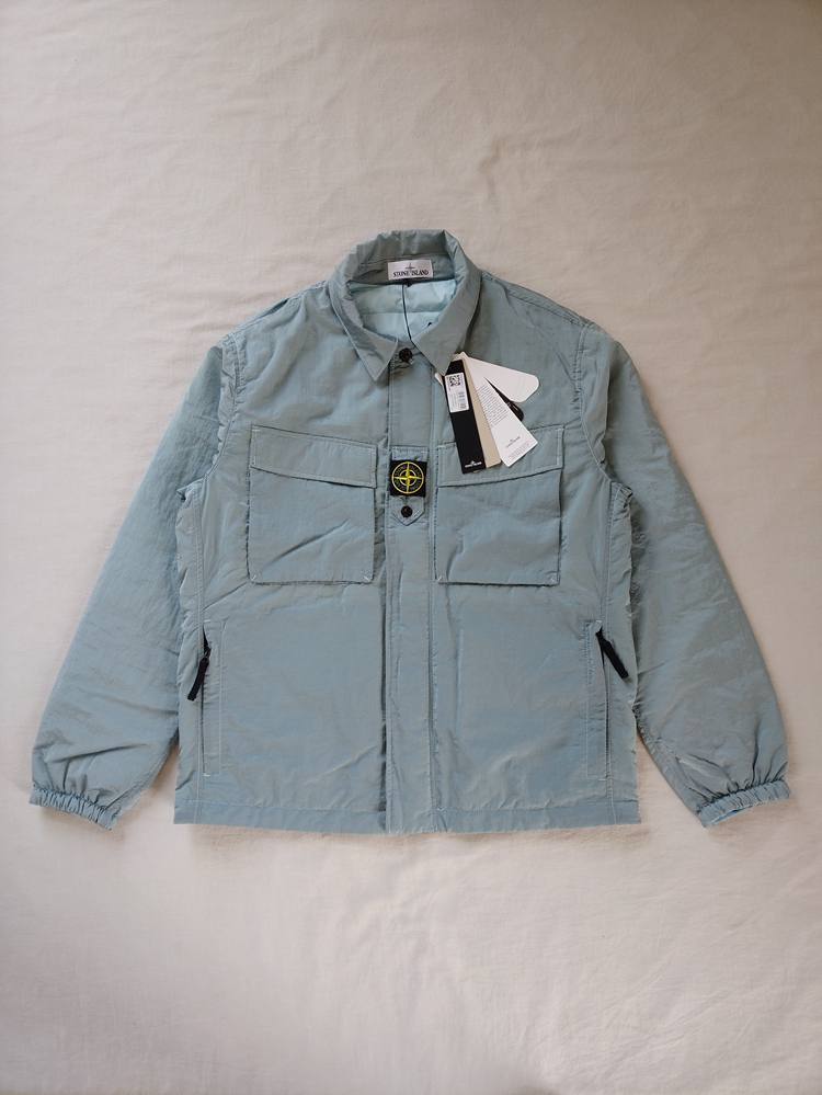 Stone Island Green Nylon Metal Chest Badge Overshirt