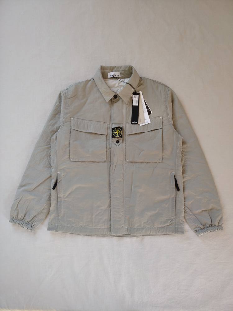 Stone Island Green Nylon Metal Chest Badge Overshirt